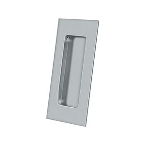 Deltana FP40U26D Flush Pull, Rectangular, HD, 4" x 1-7/8" x 7/16", Solid Brass in Brushed Chrome