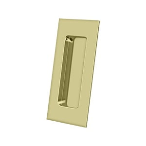 Deltana FP40U3-UNL 4" Height Pocket Door Rectangular Flush Pull Unlacquered Brass