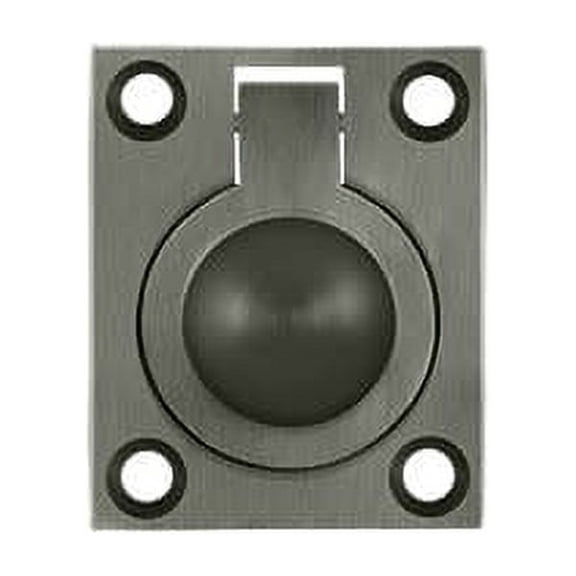Deltana FRP175U15A 1 3/4-Inch x 1 3/8-Inch Solid Brass Flush Ring Pull