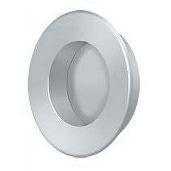 Deltana FP178U26D Flush Pull, Round, HD, 1-7/8", Solid Brass in Brushed Chrome