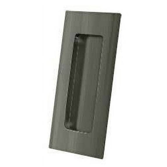 Deltana FP40U15A Flush Pull, Rectangular, HD, 4" x 1-7/8" x 7/16", Solid Brass in Antique Nickel