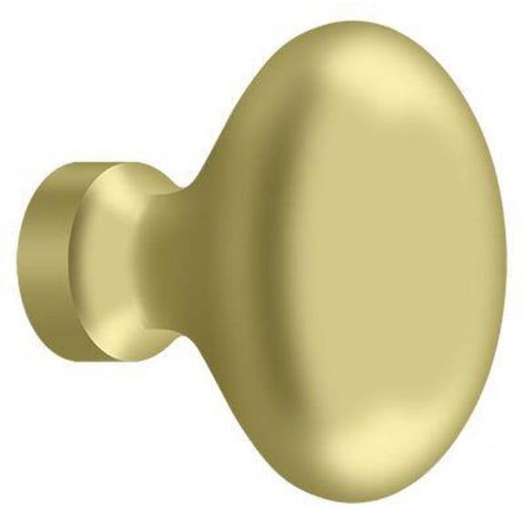 Deltana KE125U3 Knob, Oval/Egg Shape in Polished Brass