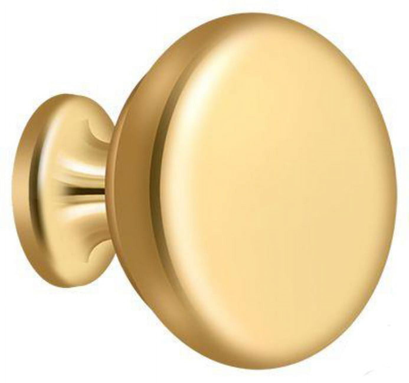 Round Polished Brass Traditional Cabinet Knob with Mounting Hardware