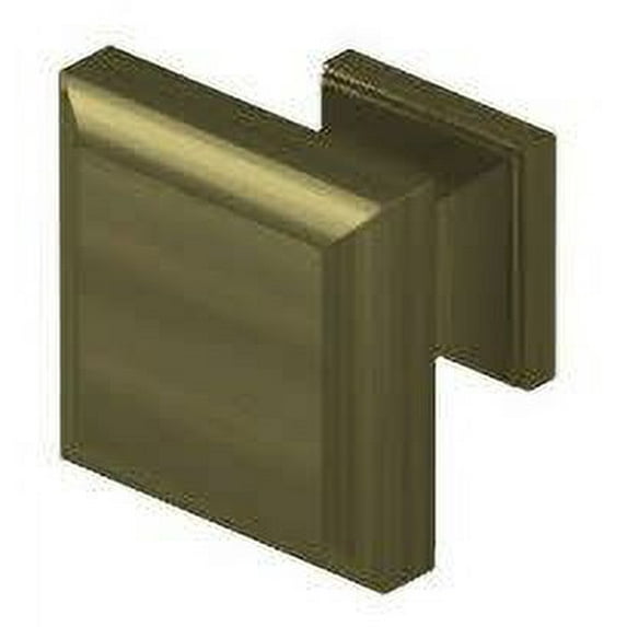 Deltana KS10U5 Square Knob, Decorative, 1-3/16" x 1-3/16" in Antique Brass