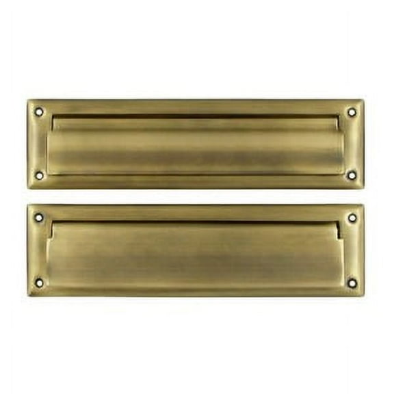 Deltana MS212U5 Mail Slot 13-1/8" with Interior Flap; Antique Brass Finish