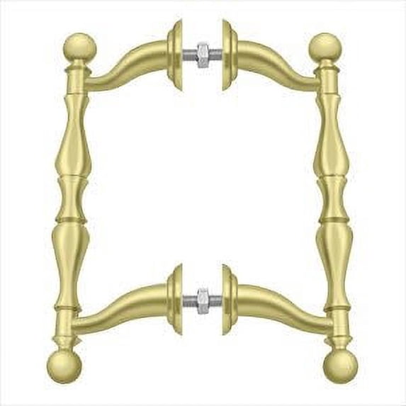 Deltana OHP620U3 Offset Handle Pull; Back-To-Back Set; Bright Brass Finish