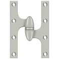thumbnail image 1 of Deltana OK6040B-R 6" x 4" Solid Brass Right Hand Olive Knuckle Hinge with Ball B, Satin Nickel, 1 of 2