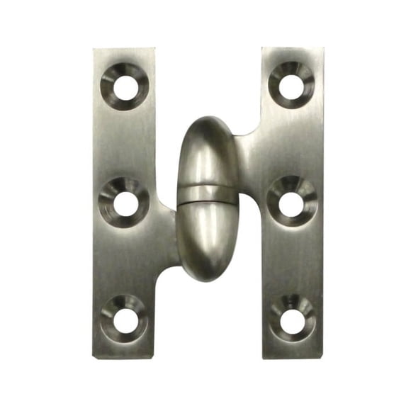 Deltana OK2015U15A-L 2" X 1-1/2" Solid Brass Left Hand Olive Knuckle Hinge - Nickel