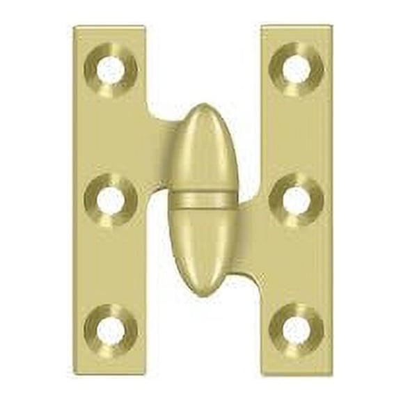 Deltana OK2015U3-R 2" X 1-1/2" Solid Brass Right Hand Olive Knuckle Hinge - Brass