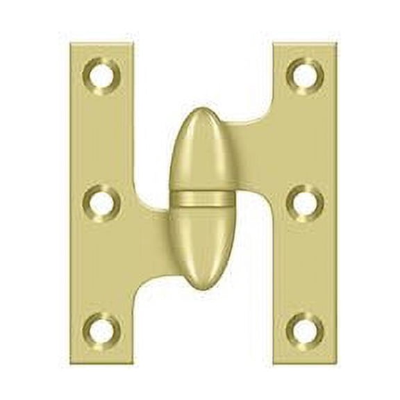Deltana OK2520U3-L 2-1/2" x 2" Olive Knuckle Hinge; Bright Brass Finish