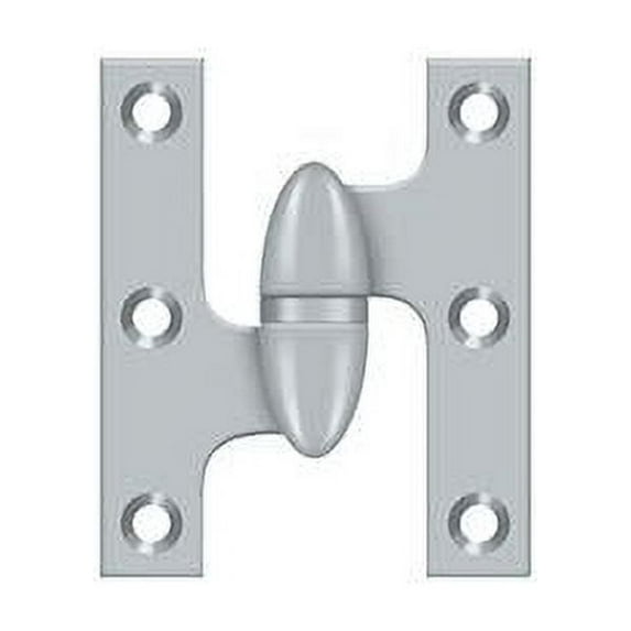 Deltana Ok2520-L 2-1/2" X 2" Solid Brass Left Hand Olive Knuckle Hinge - Chrome
