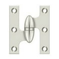 thumbnail image 1 of Deltana Ok2520-L 2-1/2" X 2" Solid Brass Left Hand Olive Knuckle Hinge - Nickel, 1 of 2