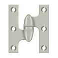 thumbnail image 1 of Deltana OK2520U15-L 2-1/2" X 2" Solid Brass Left Hand Olive Knuckle Hinge - Nickel, 1 of 2