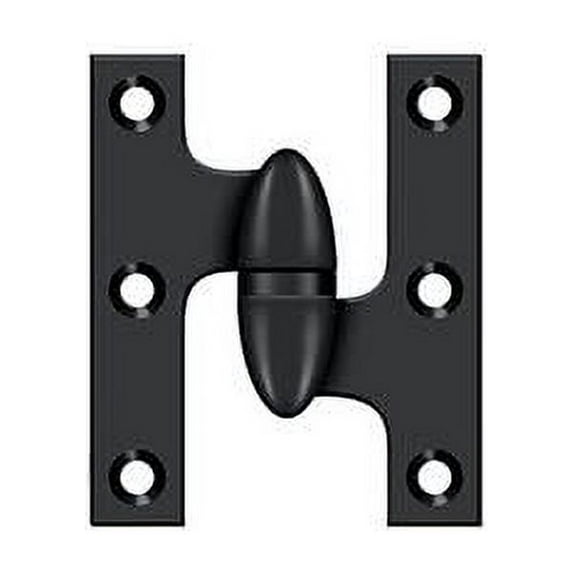 Deltana Ok2520-R 2-1/2" X 2" Solid Brass Right Hand Olive Knuckle Hinge - Black