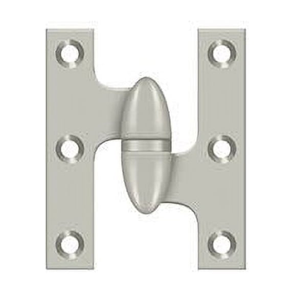 Deltana OK2520U15-R 2-1/2" X 2" Solid Brass Right Hand Olive Knuckle Hinge - Nickel