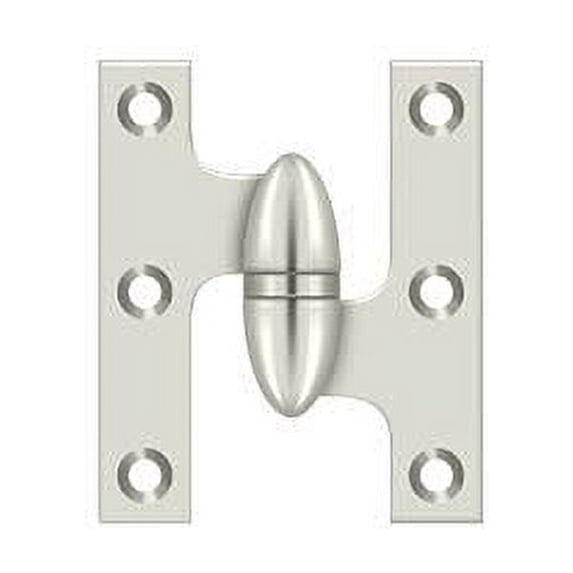 Deltana OK2520U14-R 2-1/2" X 2" Solid Brass Right Hand Olive Knuckle Hinge - Nickel