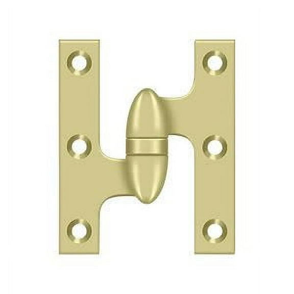 Deltana OK3025B3UNL-L 3 x 2.5 in. Olive Knuckle Hinge, Unlacquered Bright