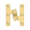 thumbnail image 1 of Deltana Ok3025b-R 3" X 2-1/2" Solid Brass Right Hand Olive Knuckle Hinge - Brass, 1 of 2