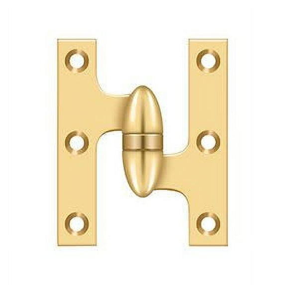 Deltana Ok3025b-R 3" X 2-1/2" Solid Brass Right Hand Olive Knuckle Hinge - Brass
