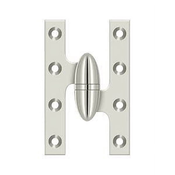 Deltana OK5032B14-L 5" X 3-1/4" Solid Brass Left Hand Olive Knuckle Hinge - Nickel