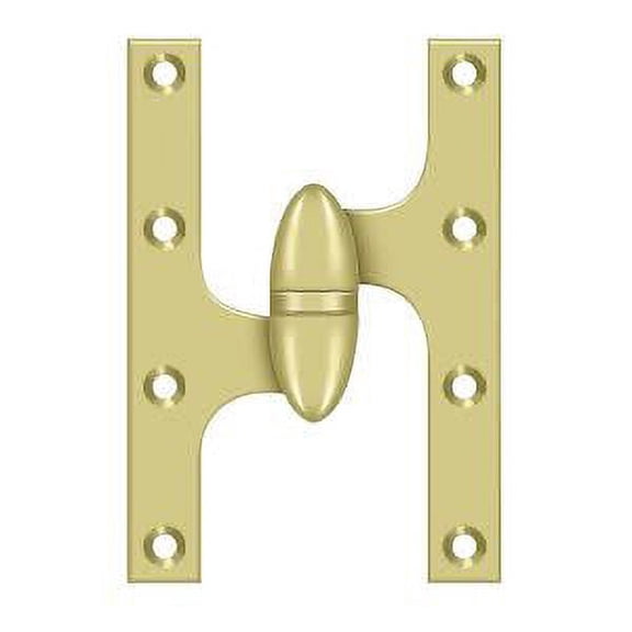 Deltana OK6040B3-L 6" X 4" Solid Brass Left Hand Olive Knuckle Hinge - Brass