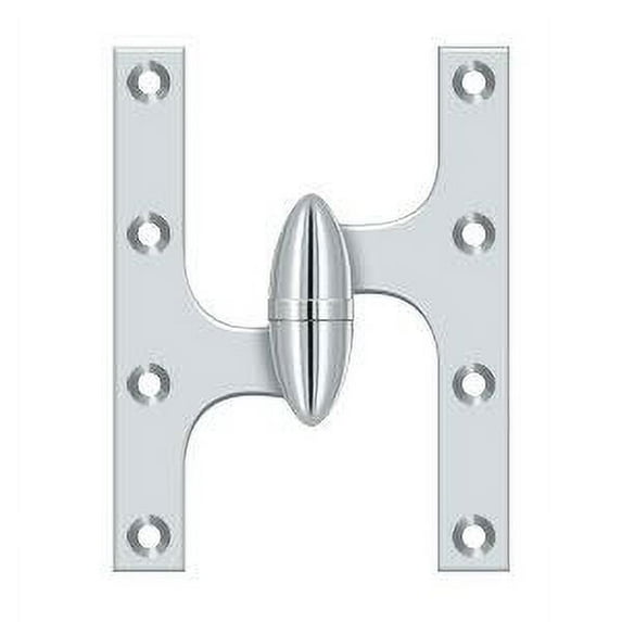 Deltana Ok6045b-L 6" X 4-1/2" Solid Brass Left Hand Olive Knuckle Hinge - Chrome