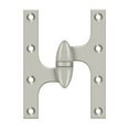thumbnail image 1 of Deltana Ok6045b-L 6" X 4-1/2" Solid Brass Left Hand Olive Knuckle Hinge - Nickel, 1 of 2