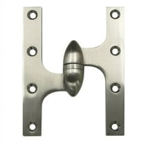Deltana Ok6045b-L 6" X 4-1/2" Solid Brass Left Hand Olive Knuckle Hinge - Nickel