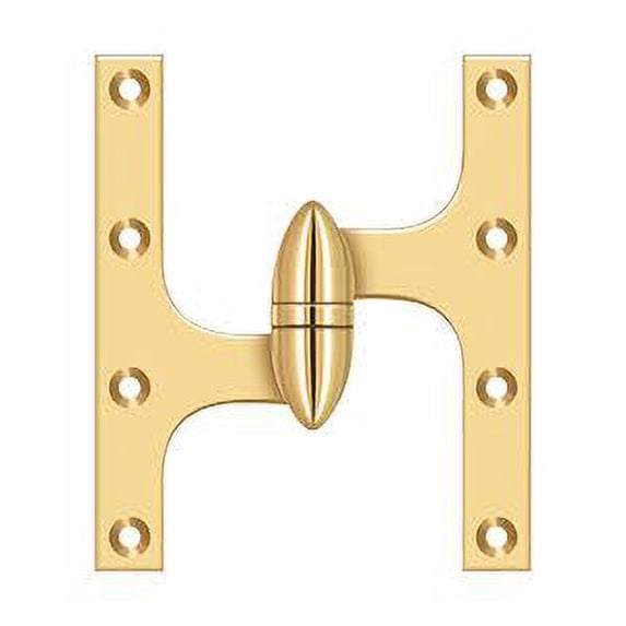Deltana OK6050BCR003-L 6" X 5" Solid Brass Left Hand Olive Knuckle Hinge - Brass