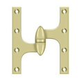 thumbnail image 1 of Deltana Ok6050b-L 6" X 5" Solid Brass Left Hand Olive Knuckle Hinge - Unlaquered, 1 of 2