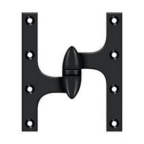 Deltana Ok6050b-L 6" X 5" Solid Brass Left Hand Olive Knuckle Hinge - Black