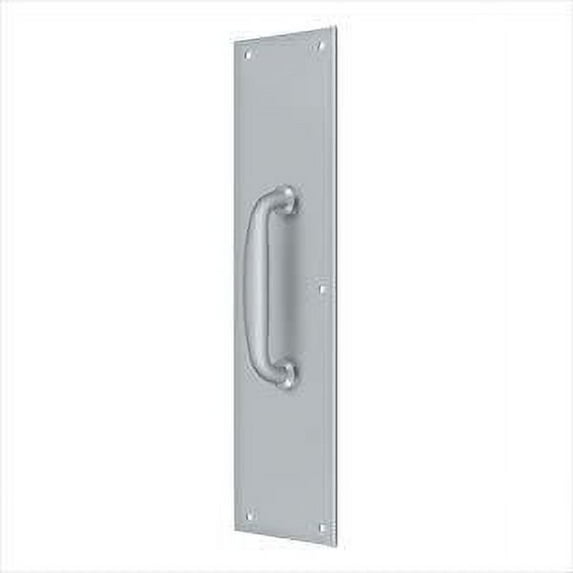 Deltana PPH55U26D Push Plate w/ Handle 3-1/2" x 15 " - Handle 5-1/4" in Brushed Chrome