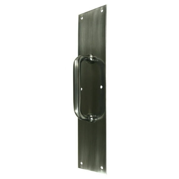 Deltana PPH55U15A Push Plate w/ Handle 3-1/2" x 15 " - Handle 5-1/4" in Antique Nickel
