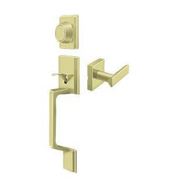 Deltana PRHHDLU3 Highgate Handleset with Zinc Livingston Lever Dummy in Polished Brass