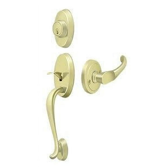 Deltana PRRHCHU3 Riversdale Handleset with Chapelton Lever Entry in Polished Brass