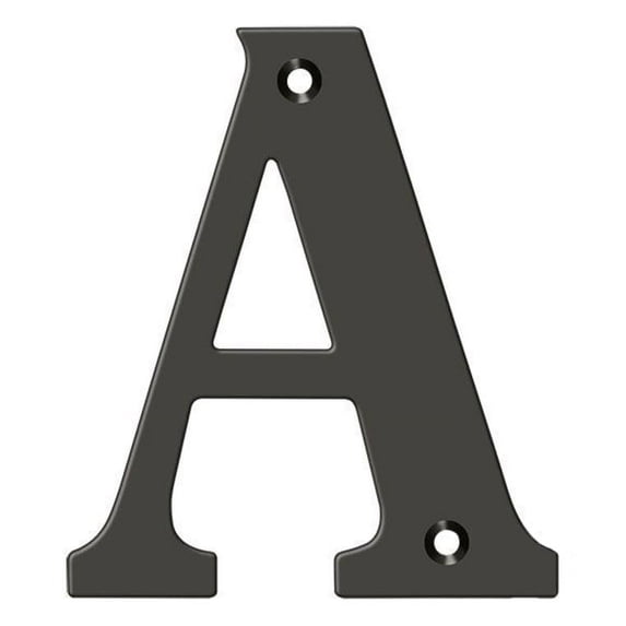 Deltana RL4A-10B 4" Residential Letter A; Oil Rubbed Bronze Finish