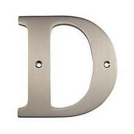 Deltana RL4D-15 4" Residential Letter D; Satin Nickel Finish