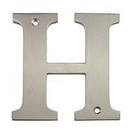Deltana RL4H-15 4" Residential Letter H; Satin Nickel Finish
