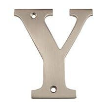 Deltana RL4Y-15 4" Height Residential House Letter Letter Y Brushed Nickel