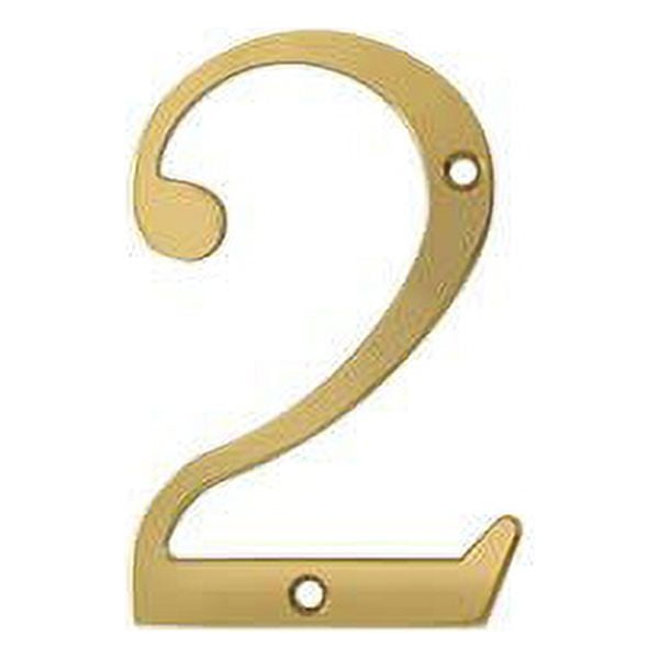 Deltana RN4-2 4" Numbers; Solid Brass; Lifetime Brass Finish