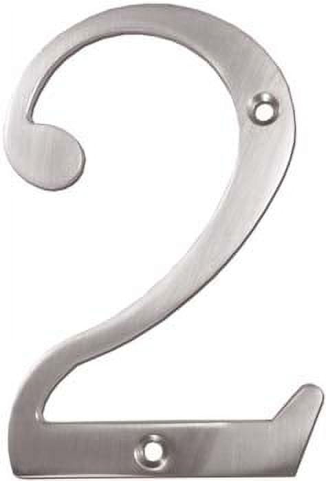 Deltana RN4-2U15 4" Numbers; Solid Brass; Satin Nickel Finish