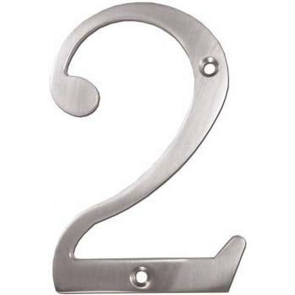 Deltana RN4-2U15 4" Numbers; Solid Brass; Satin Nickel Finish