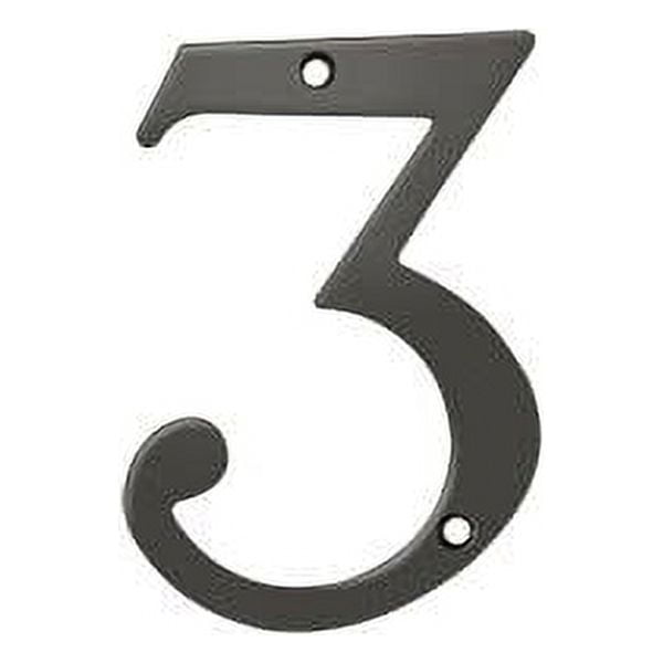 Deltana RN4-3U10B 4" Numbers; Solid Brass; Oil Rubbed Bronze Finish