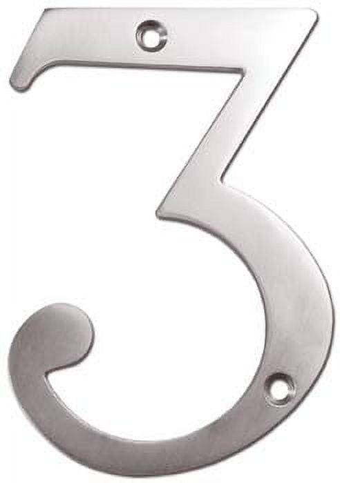 Deltana RN4-3U15 4" Numbers; Solid Brass; Satin Nickel Finish