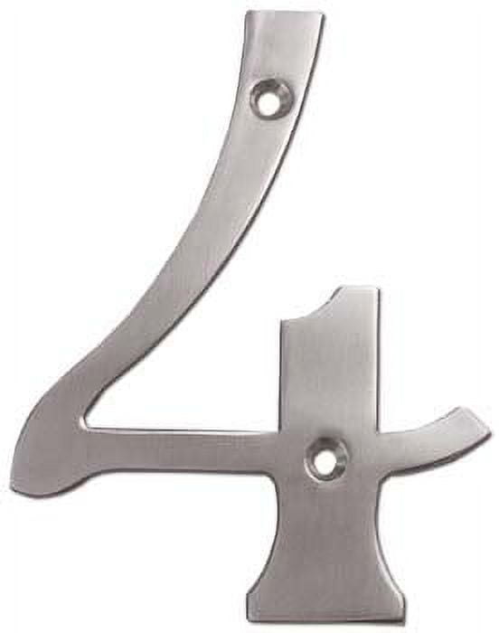 Deltana RN4-4U15 4" Numbers; Solid Brass; Satin Nickel Finish