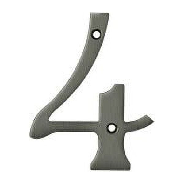Deltana RN4-4U15A 4" Numbers, Solid Brass in Antique Nickel