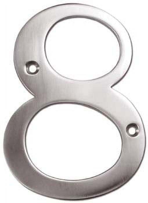 Deltana RN4-8U15 4" Numbers; Solid Brass; Satin Nickel Finish