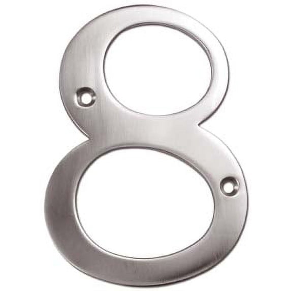 Deltana RN4-8U15 4" Numbers; Solid Brass; Satin Nickel Finish