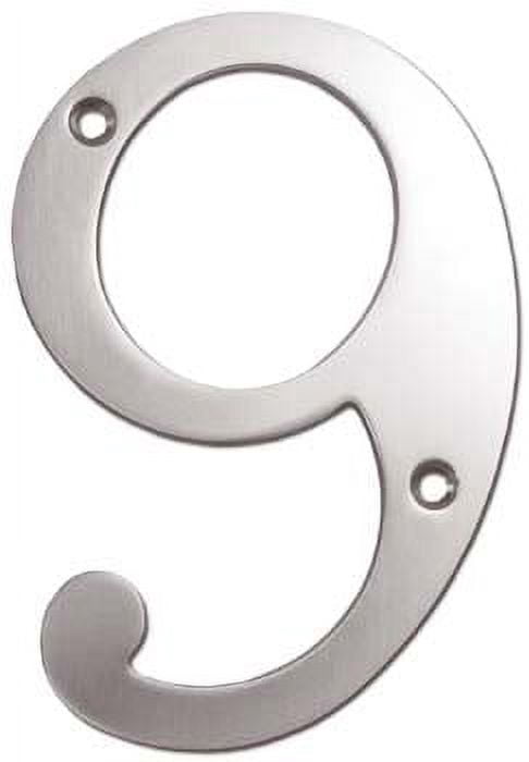 Deltana RN4-9U15 4" Numbers; Solid Brass; Satin Nickel Finish