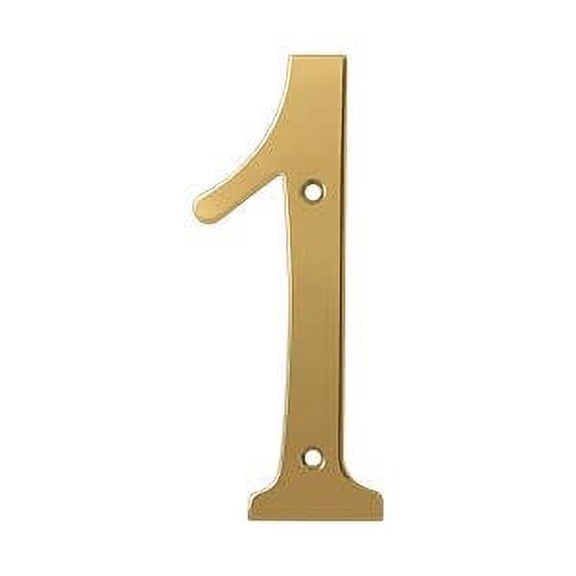 Deltana RN6-1 6" Numbers; Solid Brass; Lifetime Brass Finish